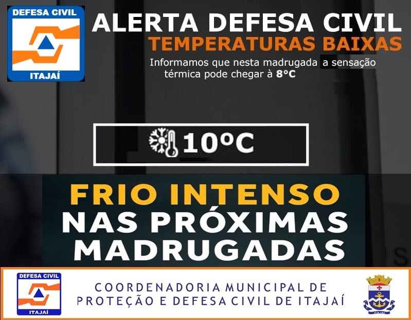 Aviso de Frio Intenso 11/06/2021