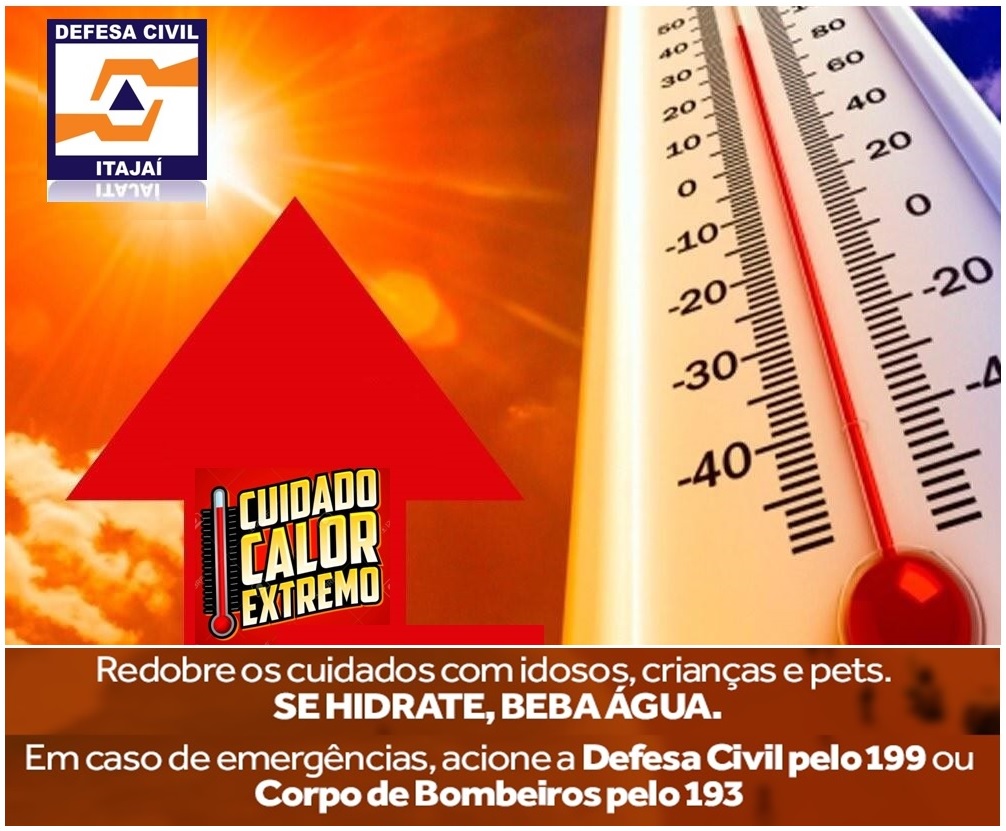 Defesa Civil alerta para onda de calor. As temperaturas podem ficar entre 35ºC e 40ºC