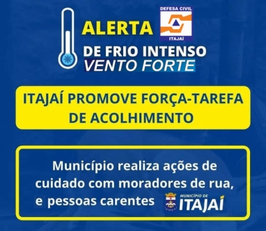 Itajaí se mobiliza para enfrentar semana de frio intenso